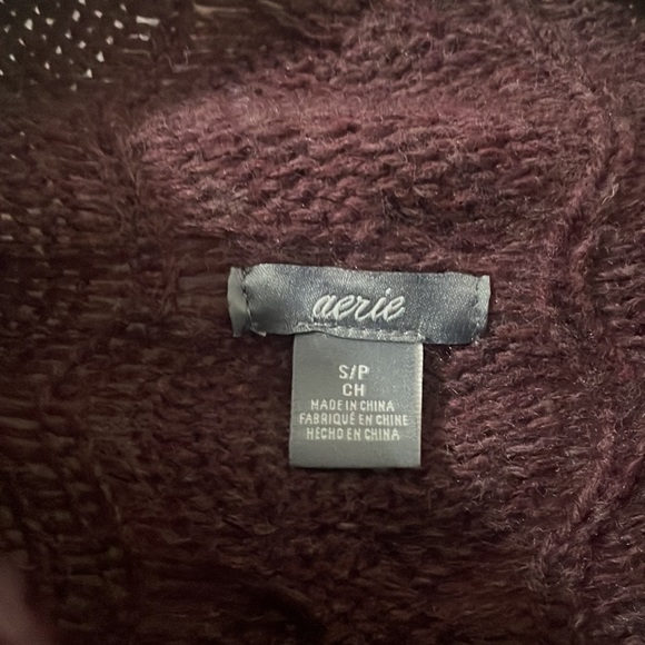 Aerie Sweater Womens Small Purple Chunky Cable Knit Pullover Long Sleeve - Picture 3 of 5